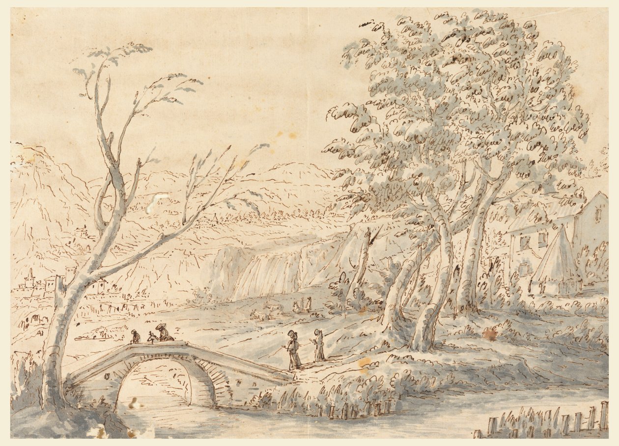 Landschap met brug door Carlo Marchionni