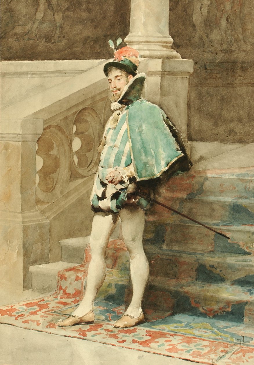 Studie van een hoveling, 1877 door Carlo Randanini
