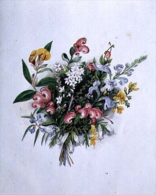 Boeket zomerbloemen door Caroline Louisa Meredith