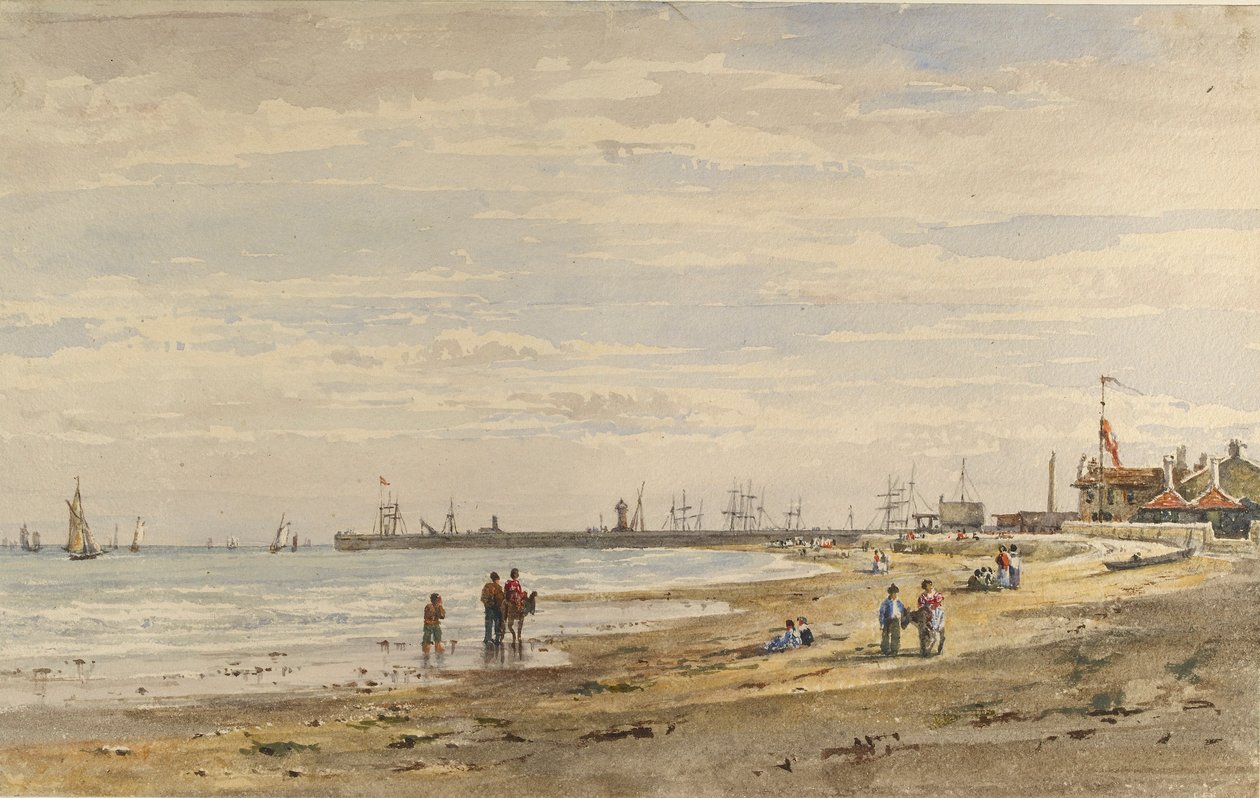 Ramsgate Pier, Augustus 1838 door Caroline Davidson