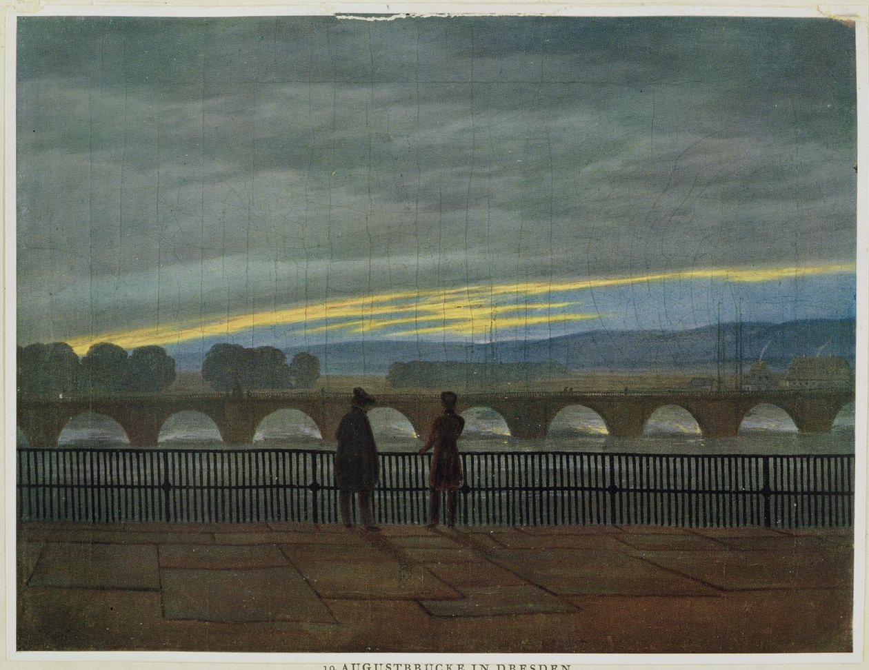 Augustusbrug in Dresden door Caspar David Friedrich