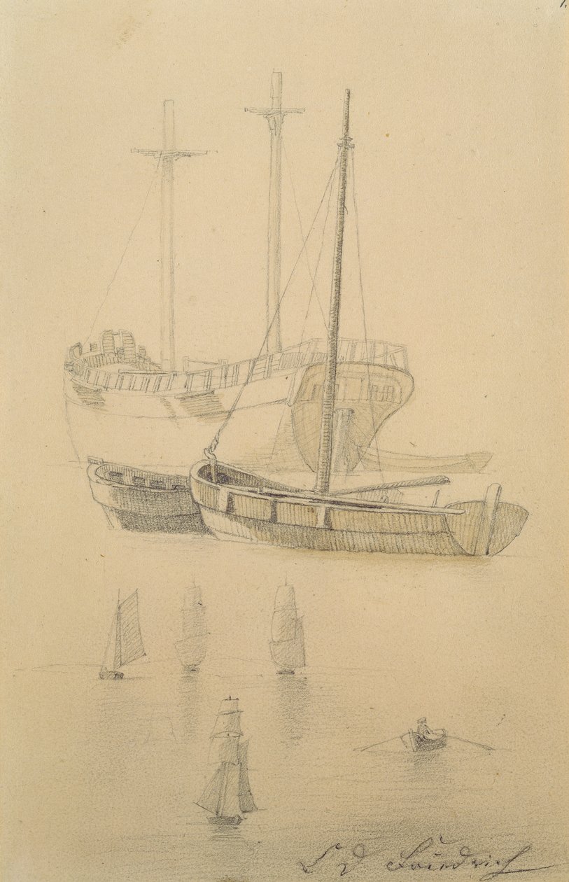 Schepen door Caspar David Friedrich