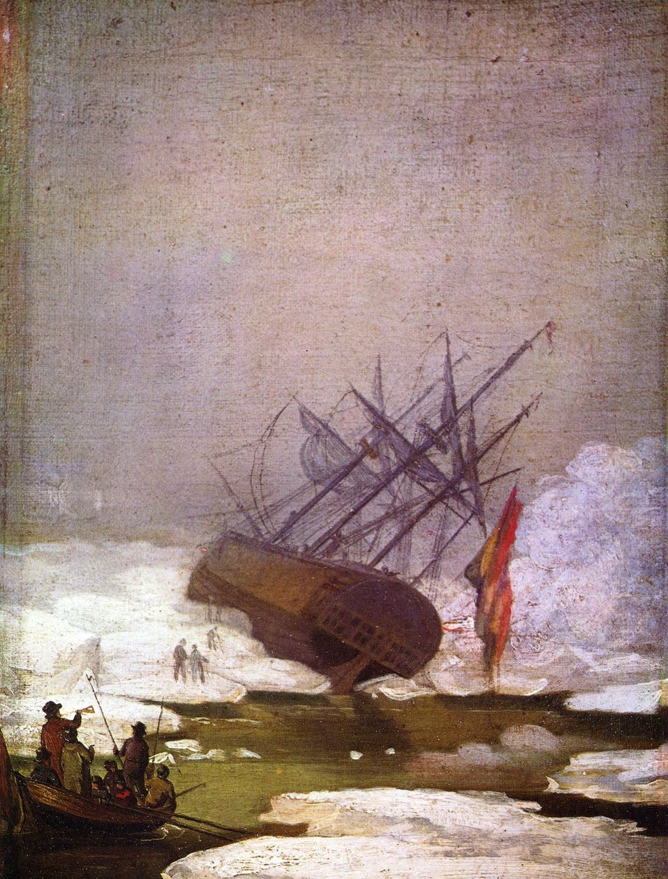 Wrak in de zee van ijs door Caspar David Friedrich