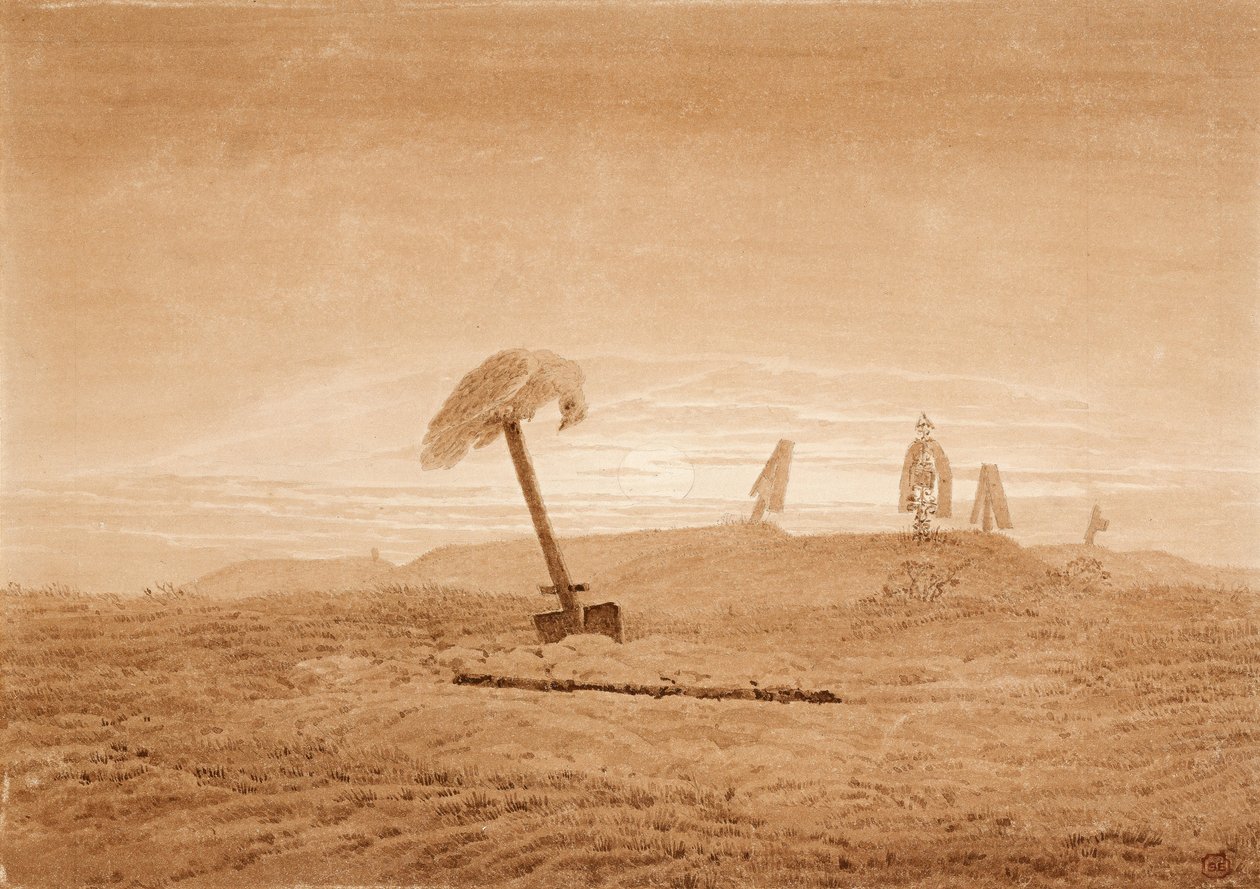 Landschap met graven, ca. 1835-1837 door Caspar David Friedrich