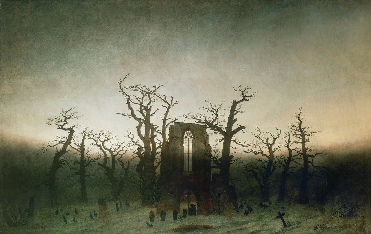 Abdij in het Eikenbos door Caspar David Friedrich