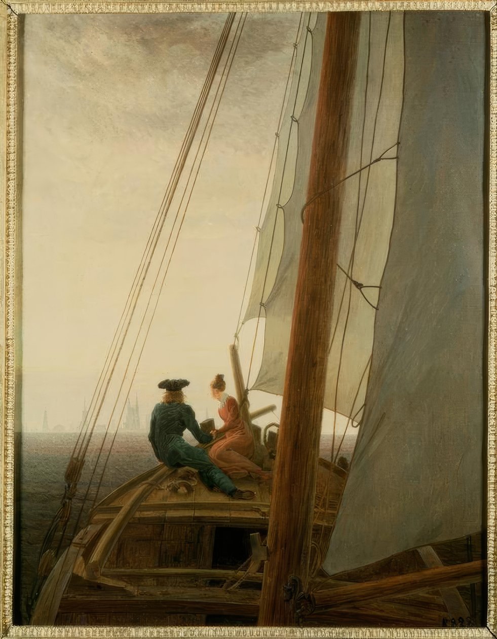 Op de zeiler door Caspar David Friedrich