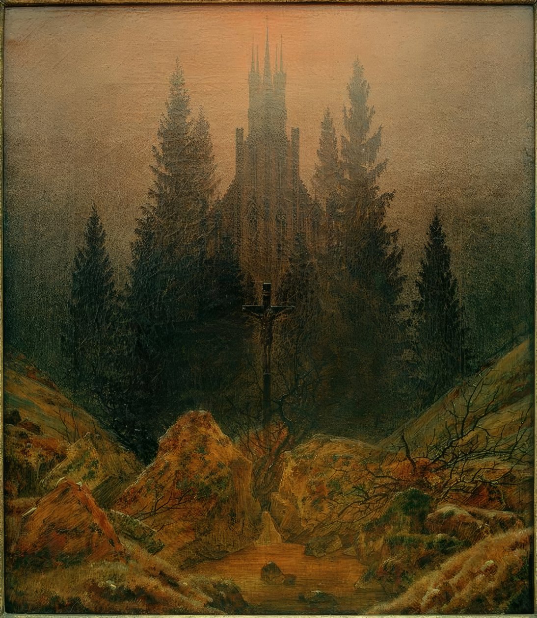Het kruis in de bergen door Caspar David Friedrich