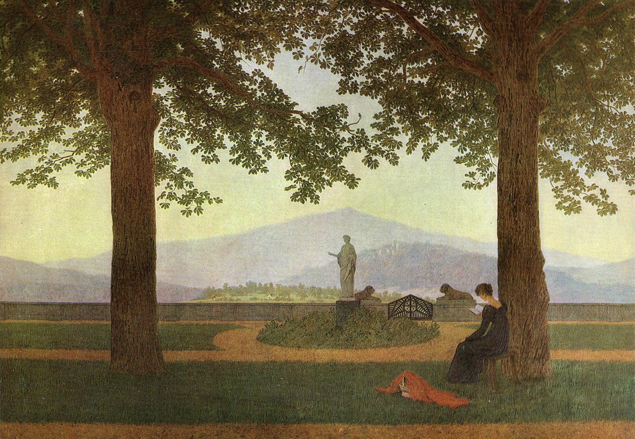 Duits: Gartenterrasse Het tuinterras door Caspar David Friedrich