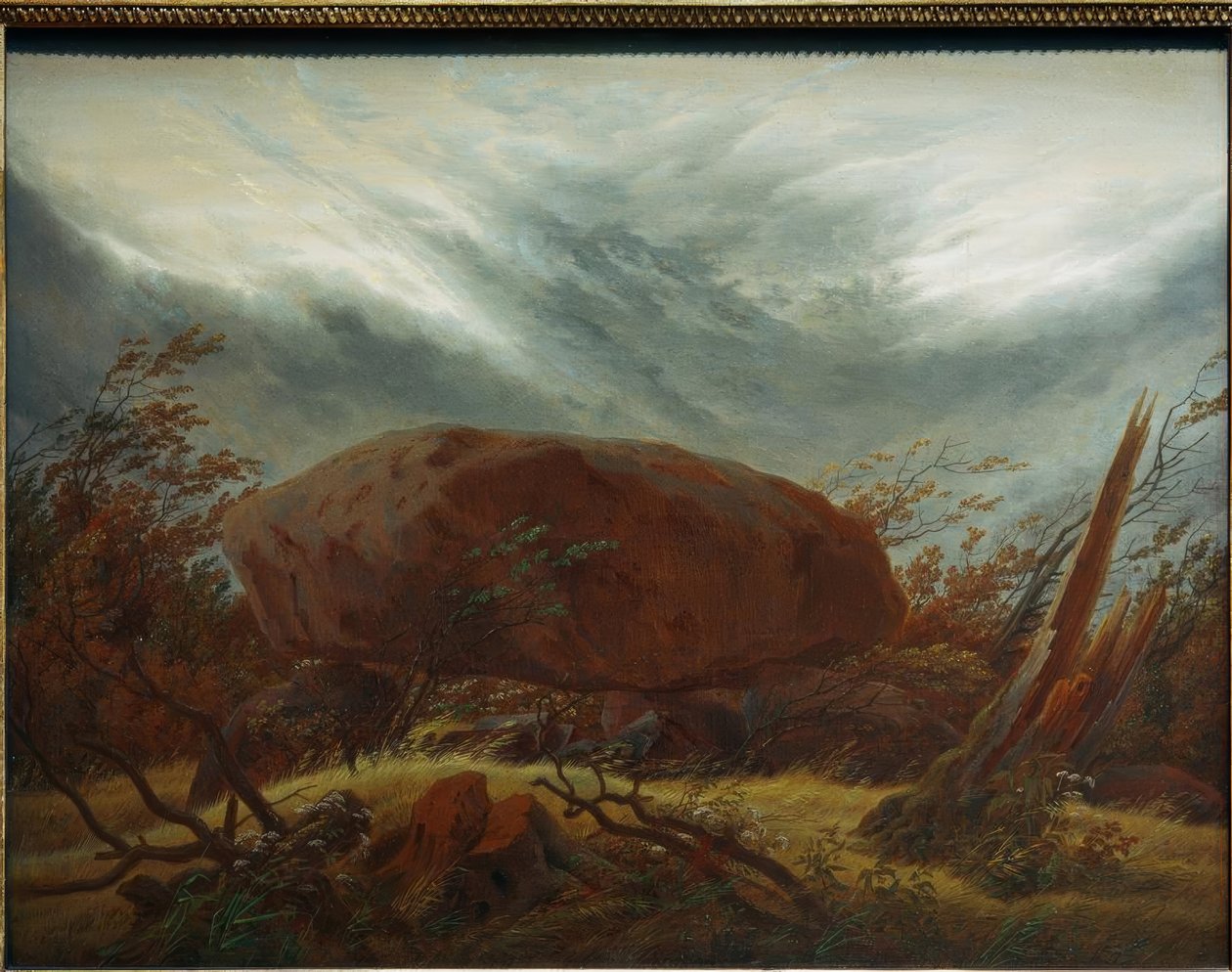 Hunebed in de herfst door Caspar David Friedrich
