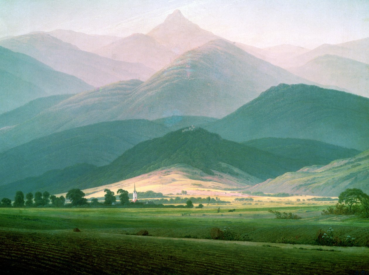 Landschap in het Reuzengebergte door Caspar David Friedrich