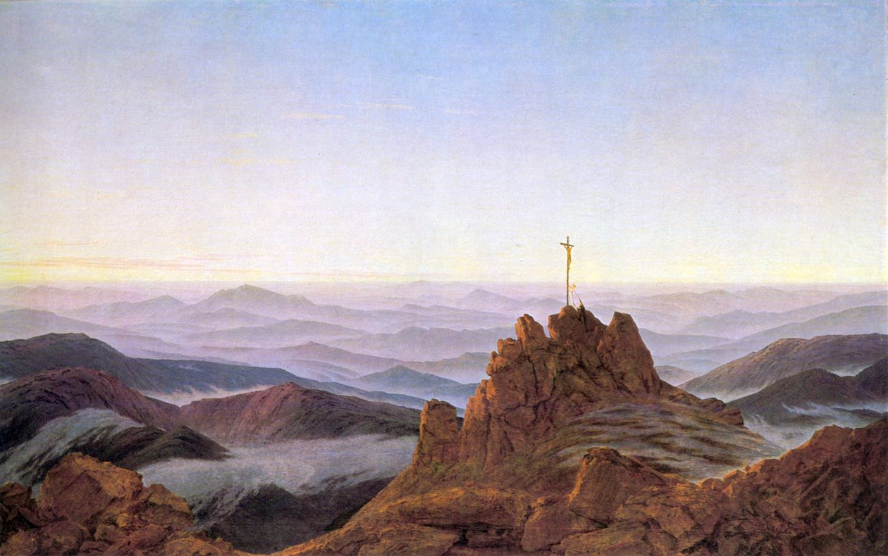 Ochtend in het Reuzengebergte door Caspar David Friedrich