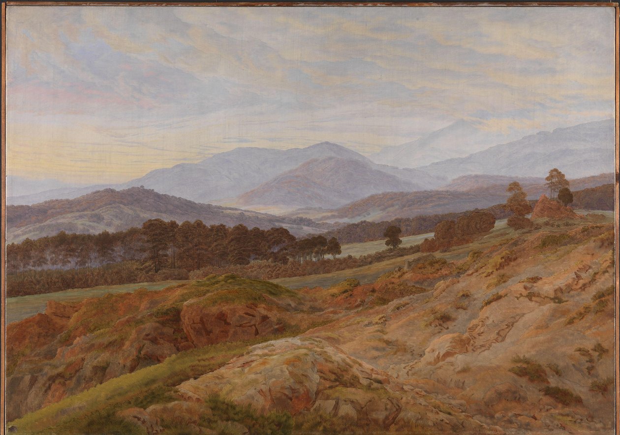 Riesengebirge Landschap door Caspar David Friedrich