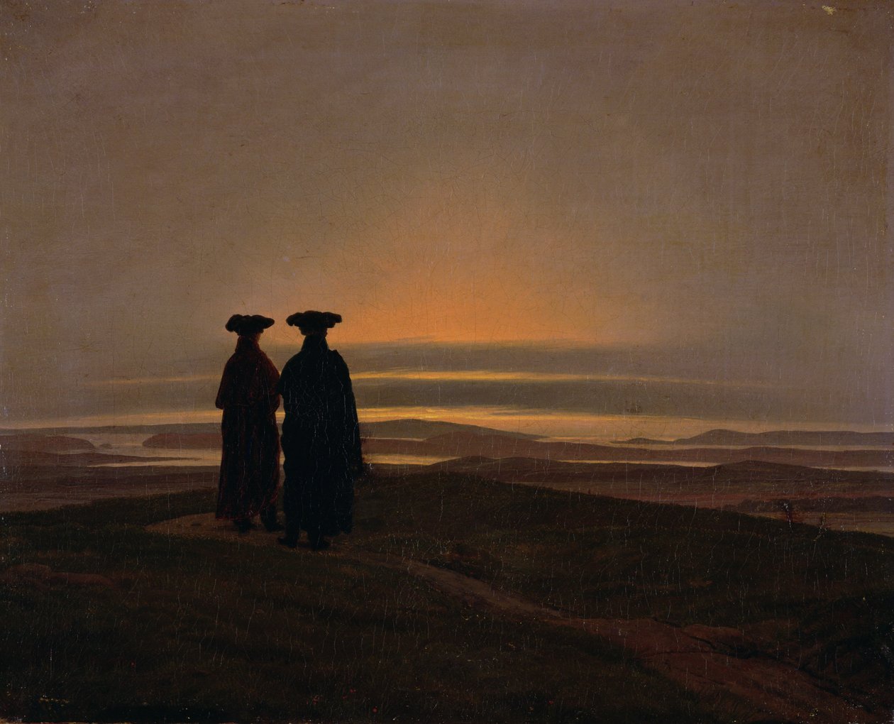 Zonsondergang (Broers) door Caspar David Friedrich