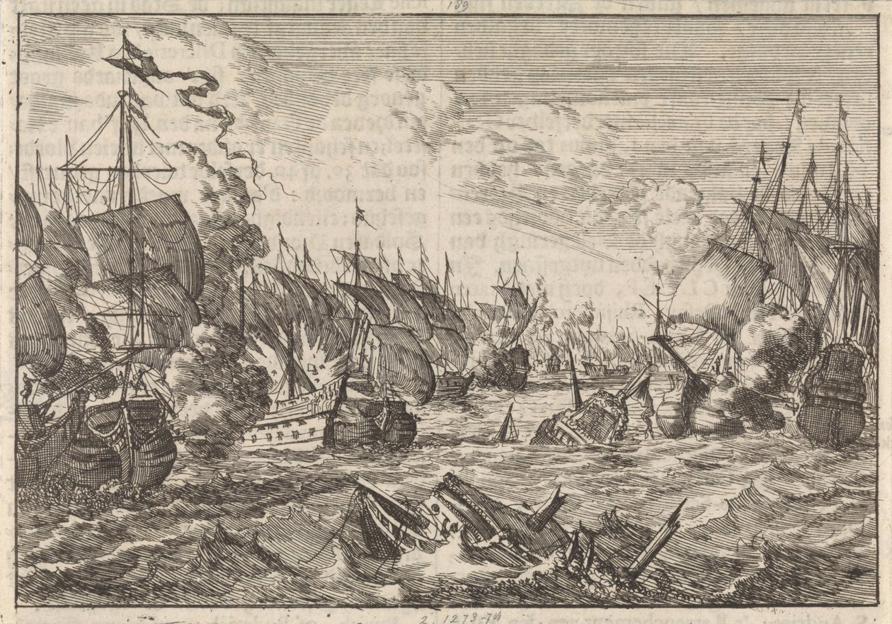 Slag bij Solebay, 1672 door Caspar Luyken