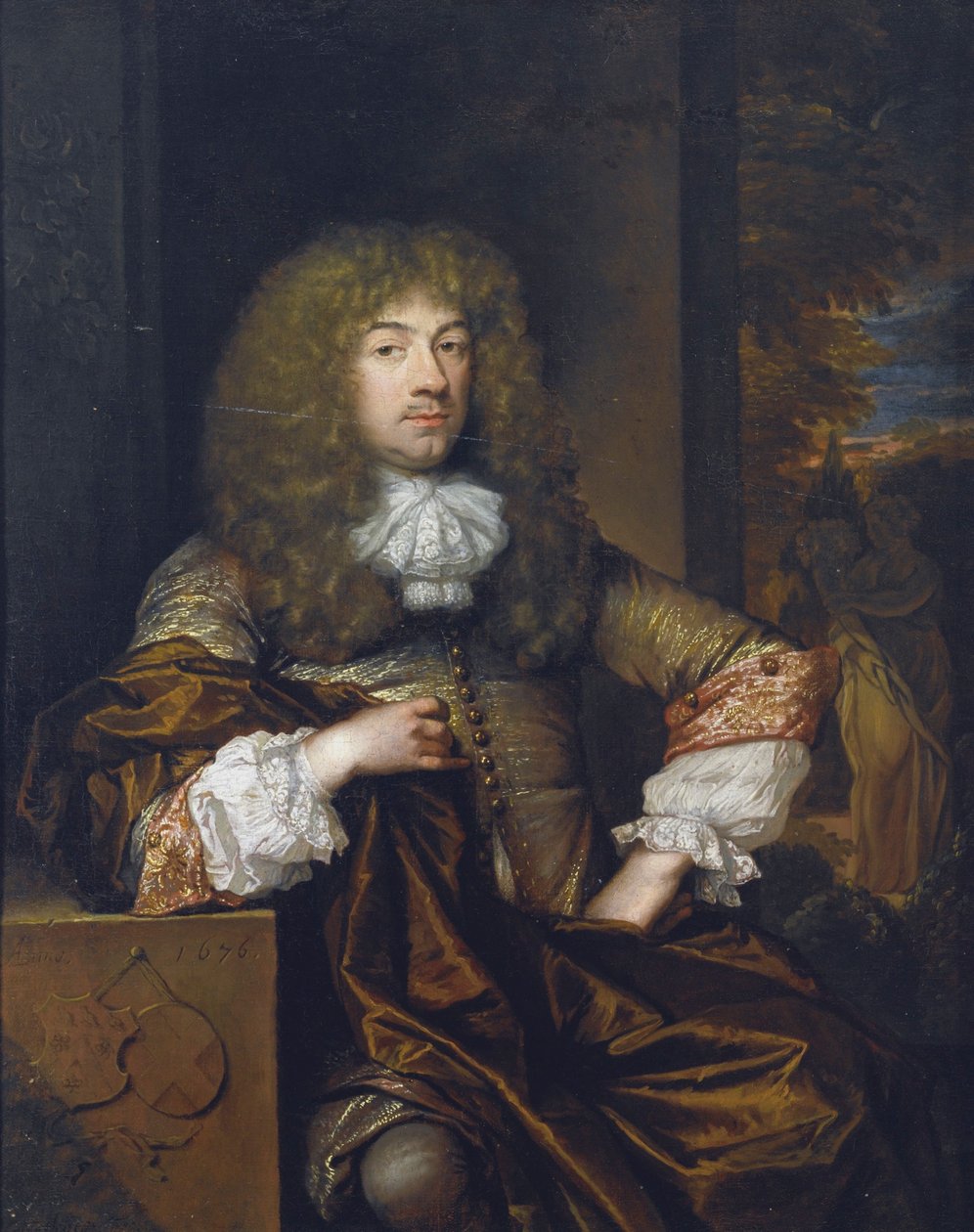 Portrait of Jan Boudaen Courten (1635-1716) door Caspar Netscher