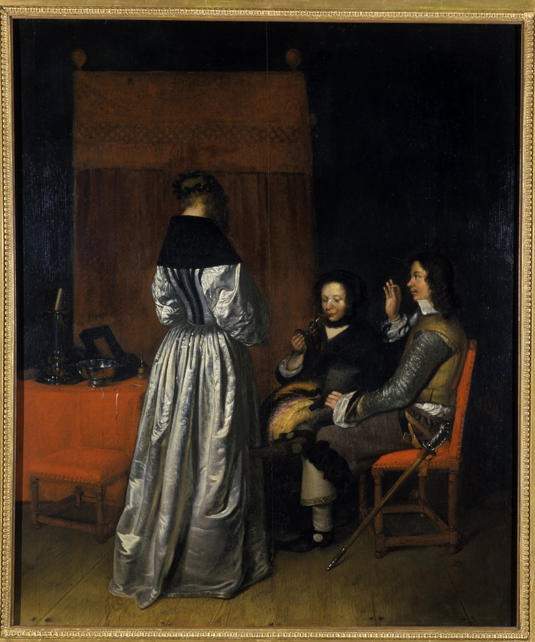 Het Bezoek, 1655 door Caspar Netscher