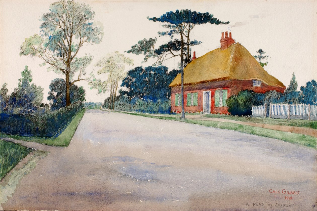 Een weg in Dorset, 1931 door Cass Gilbert