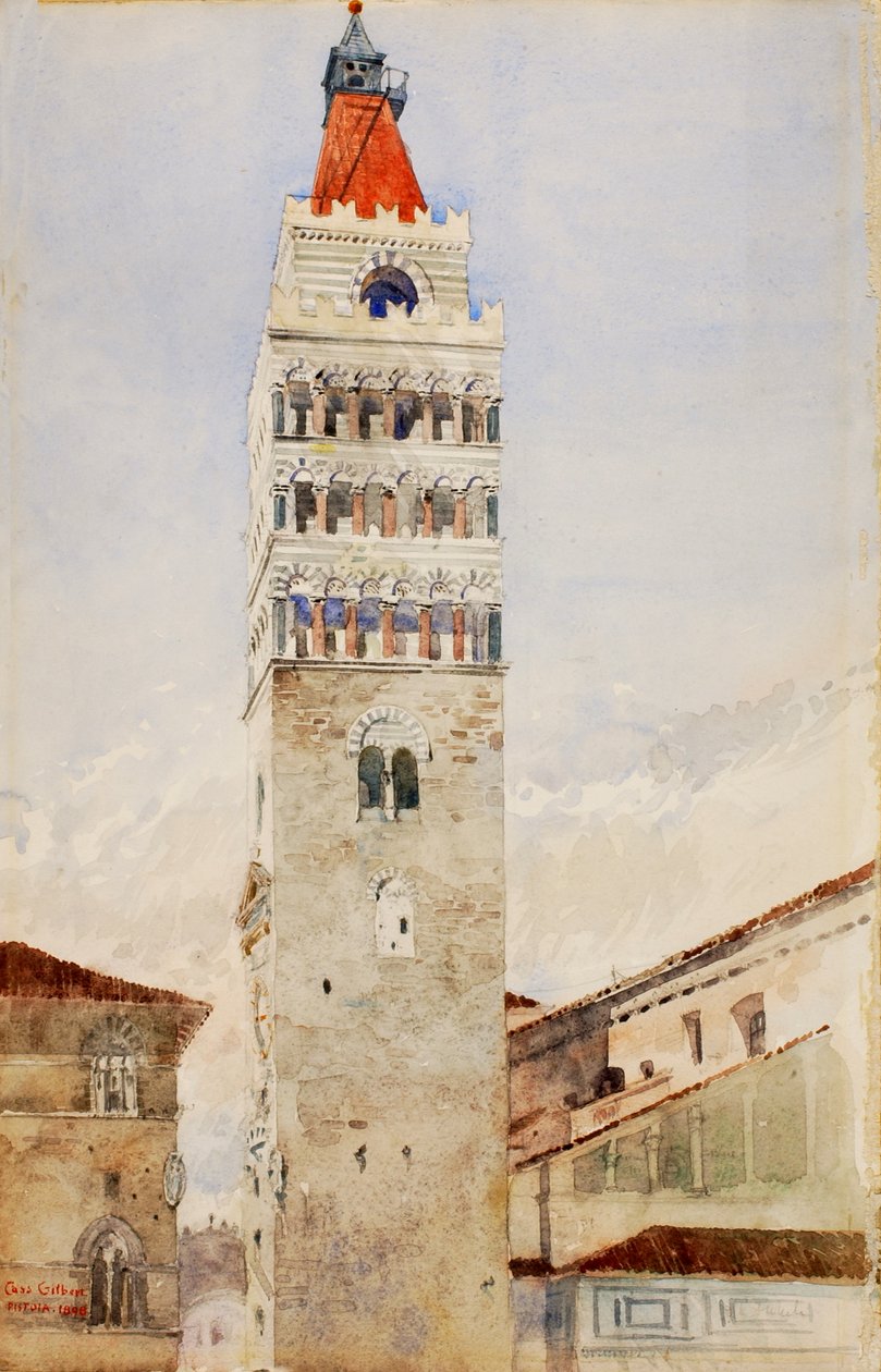 Kathedraaltoren, Pistoia, Italië, 1898 door Cass Gilbert