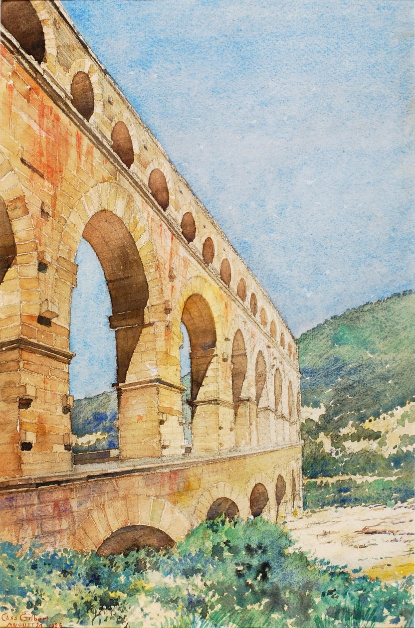 Pont du Gard, Frankrijk door Cass Gilbert