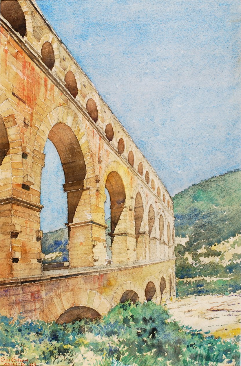 Pont du Gard, Frankrijk door Cass Gilbert
