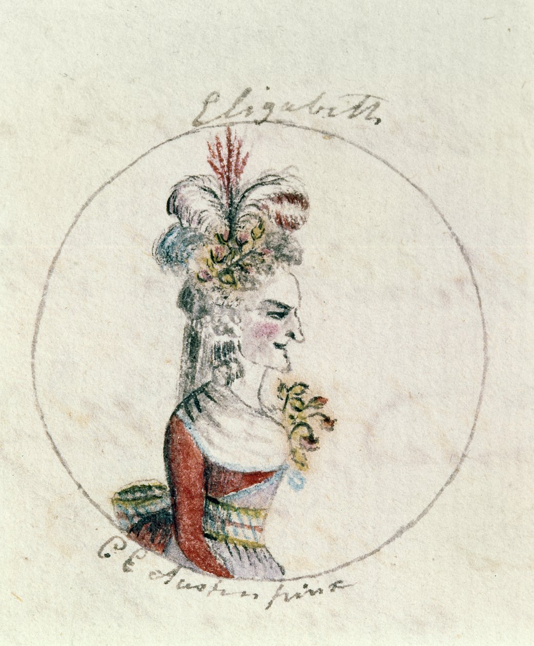 Koningin Elizabeth I, c.1790 door Cassandra Austen