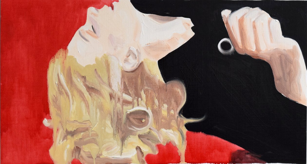 Gena, 2015 (olieverf op papier) door Cathy Lomax