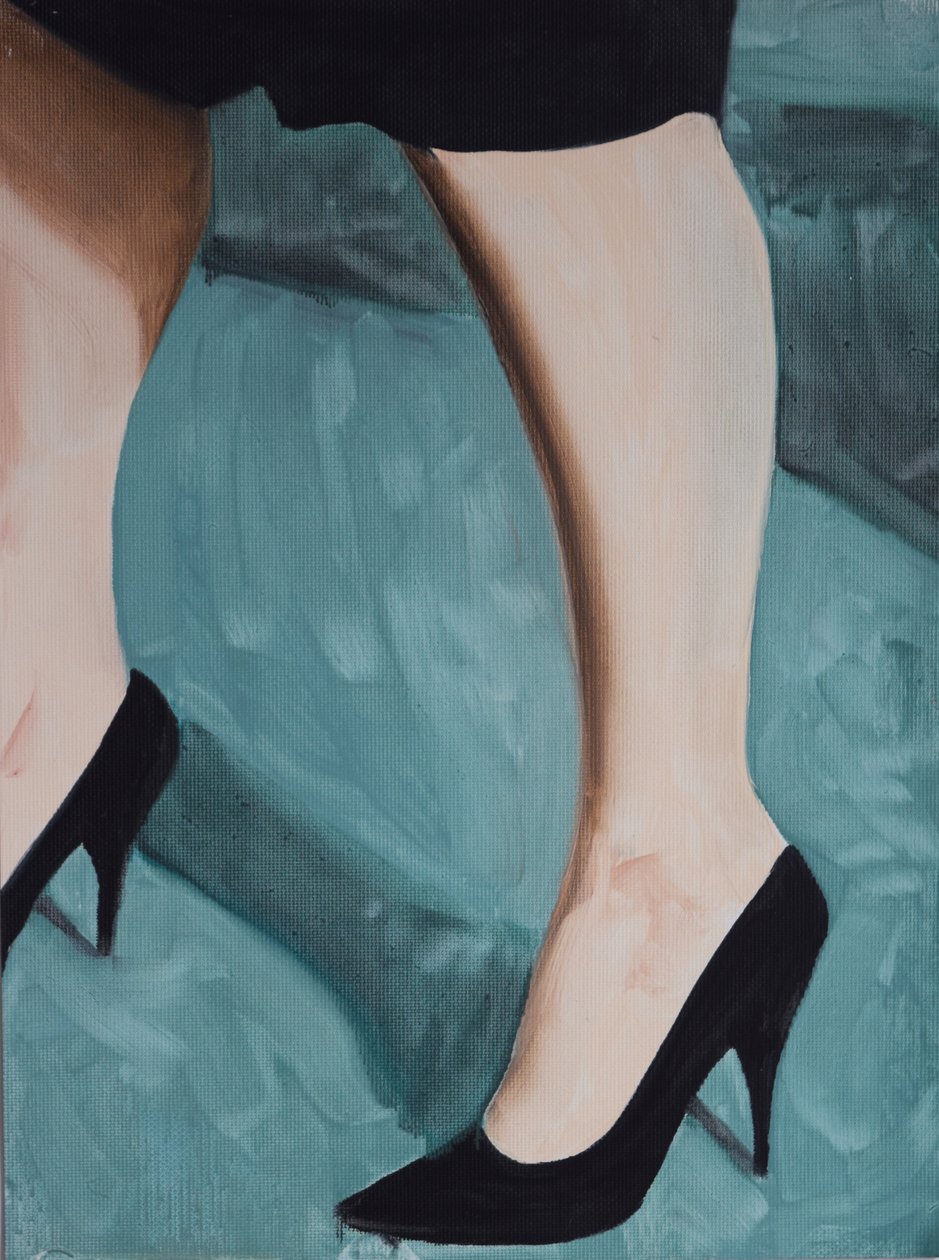 Misfit Legs 1, 2013 (olieverf op papier) door Cathy Lomax