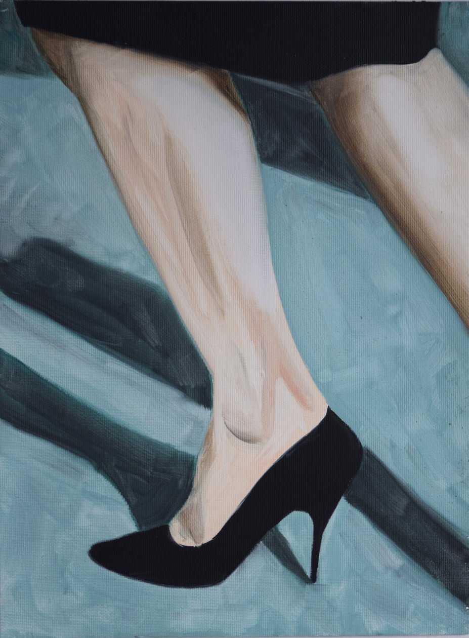 Misfit Legs 2, 2013 (olieverf op papier) door Cathy Lomax