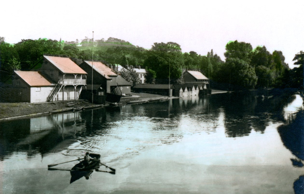 Rivier en boothuis, Burton-upon-Trent, 1926 door Cavenders Ltd
