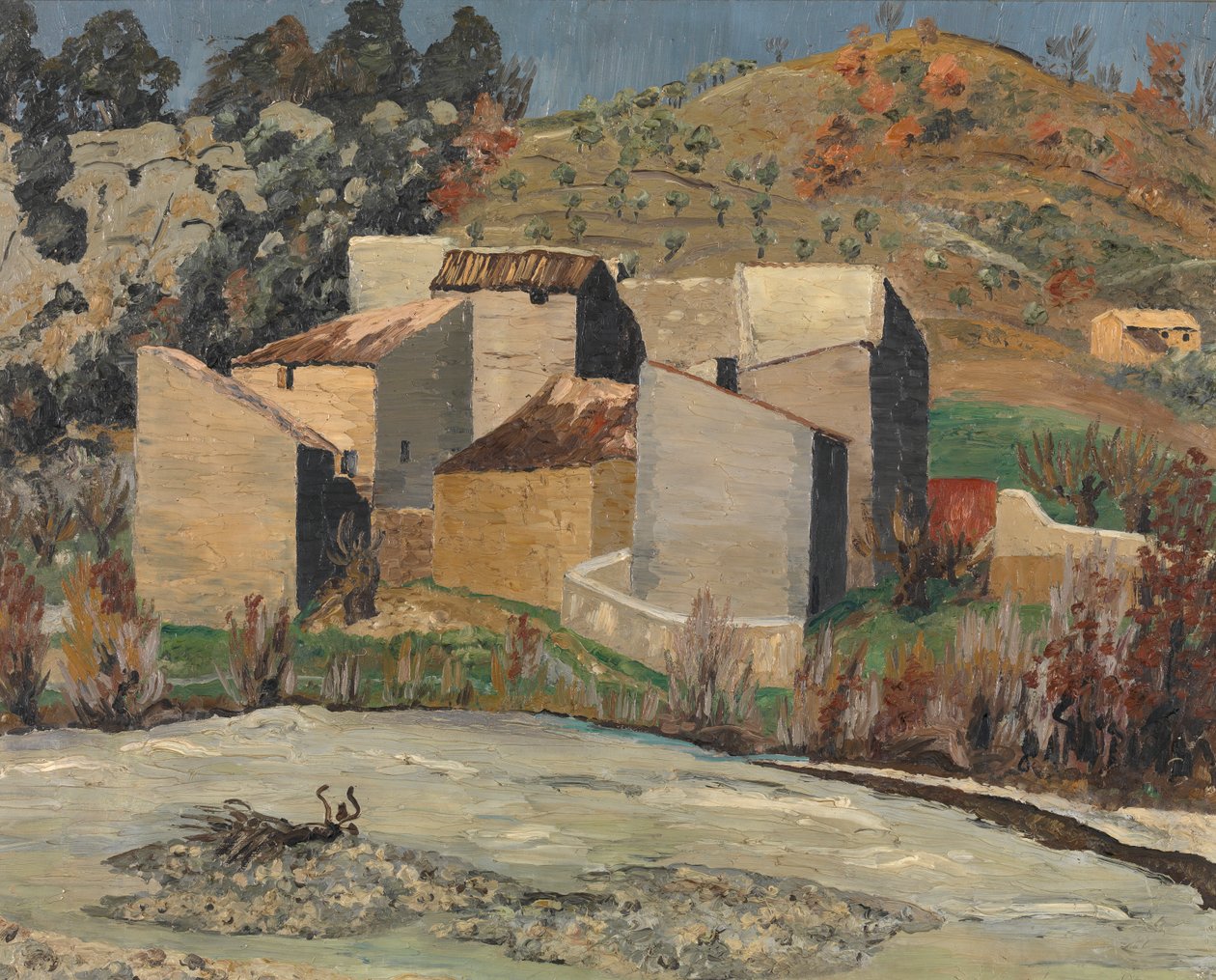 Uitzicht op Ceret door Cedric Morris