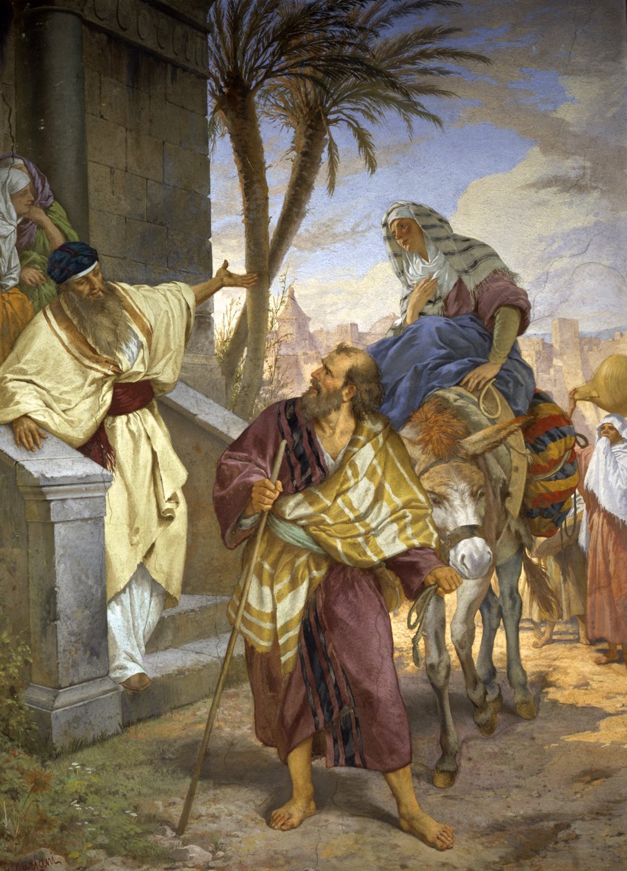 Jozef en Maria, ontsnapping naar Bethlehem door Cesare Maccari
