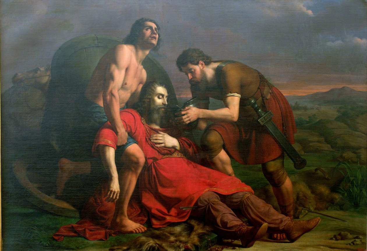 Polystratos en de stervende Darius, 1837 door Cesare Masini