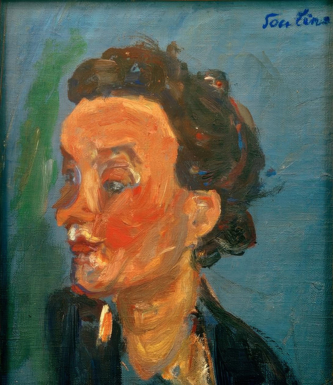 De jonge Engelse in blauw door Chaim Soutine