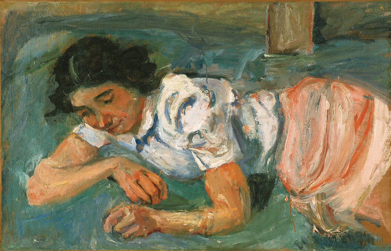 Jonge Vrouw Liggend op het Gras door Chaim Soutine