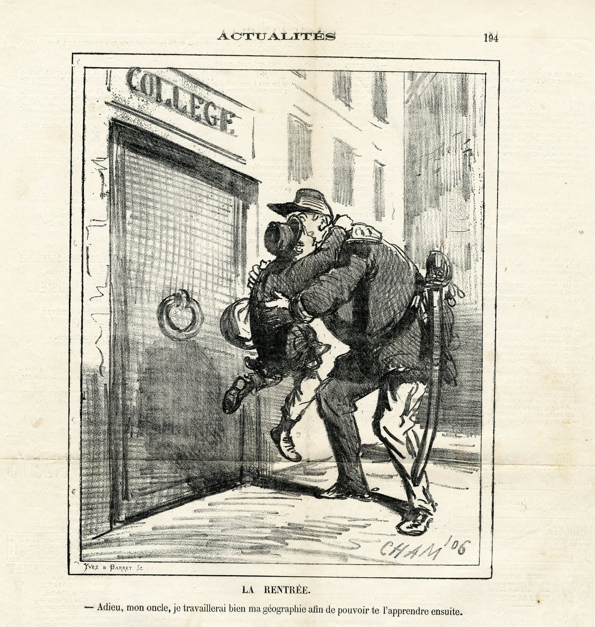 Illustratie van Cham (1819-1879) in Le Charivari door Amédée de Noé