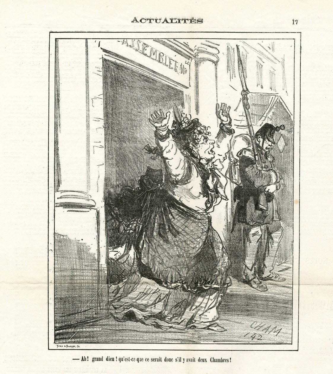 Illustratie van Cham (1819-1879) in Le Charivari door Amédée de Noé