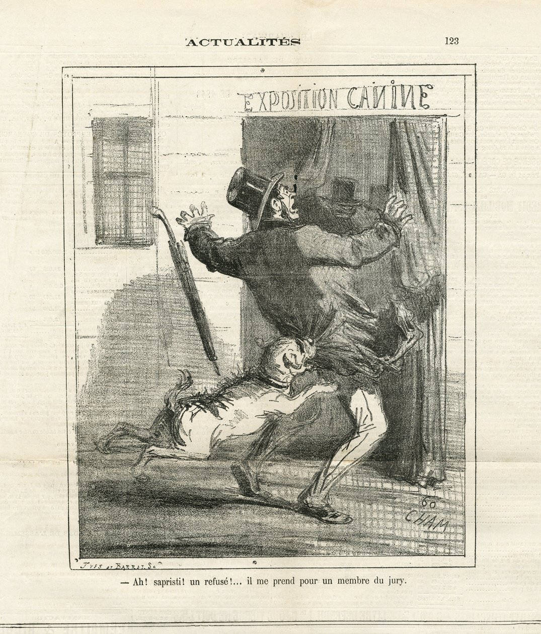 Illustratie van Cham (1819-1879) in Le Charivari door Amédée de Noé