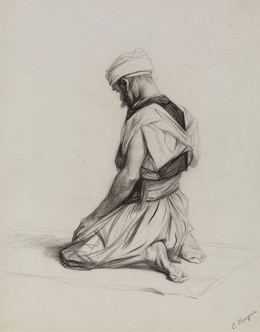 Moslim in gebed, 1883 door Charles Bargue