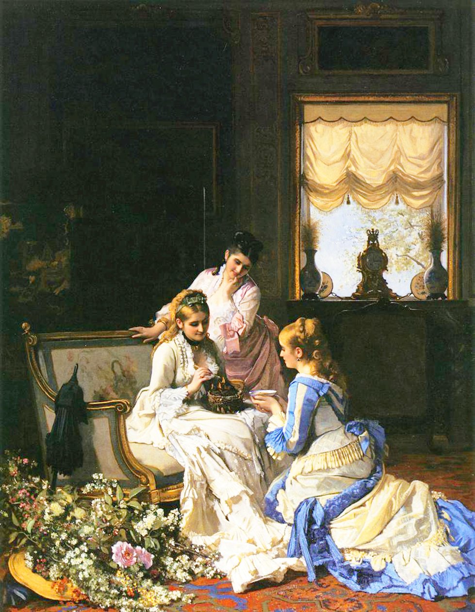 Meisjes met een nest door Charles Baugniet