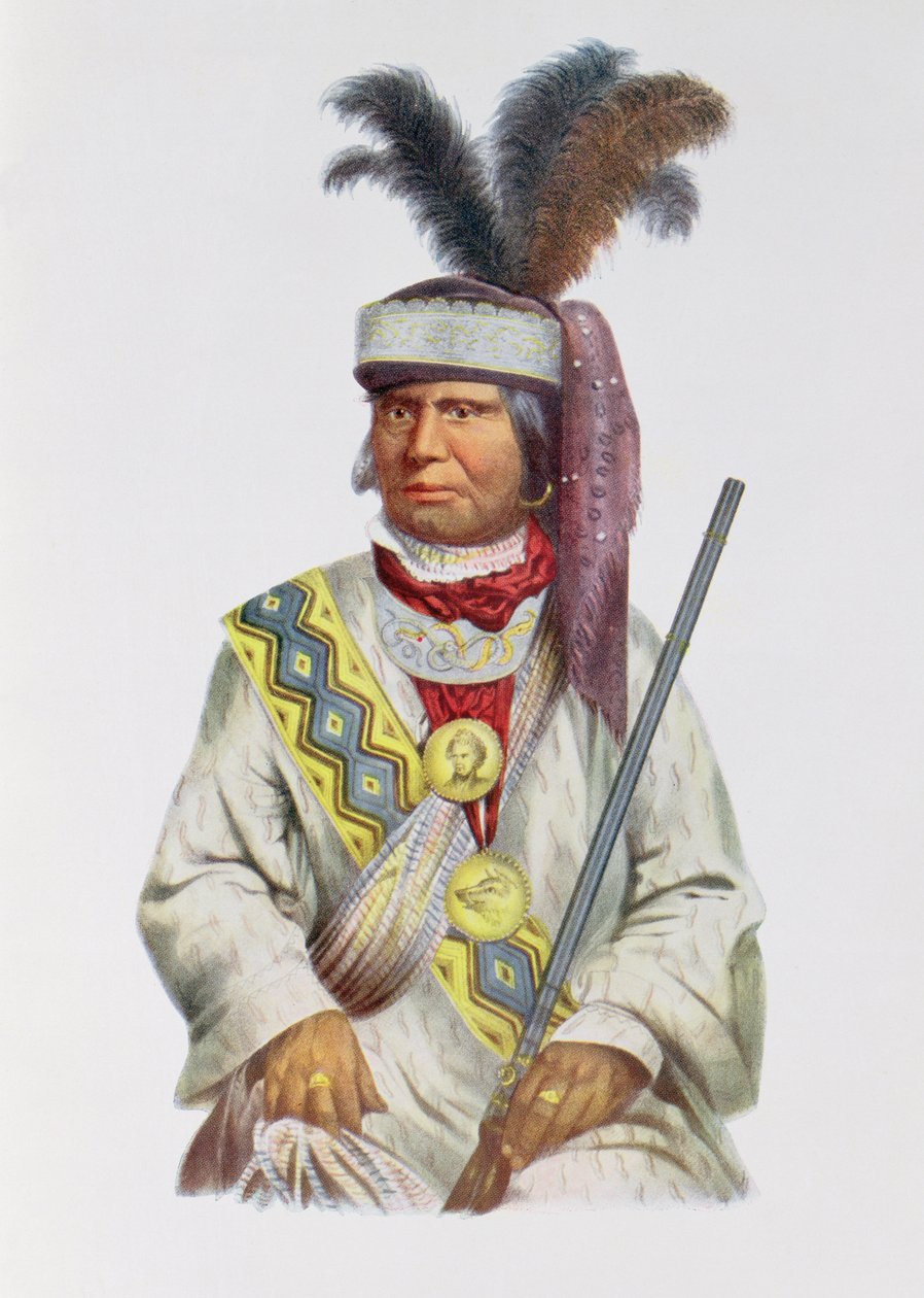 Halpatter-Micco of Billy Bowlegs, een Seminole Chief, ca. 1825, illustratie uit 