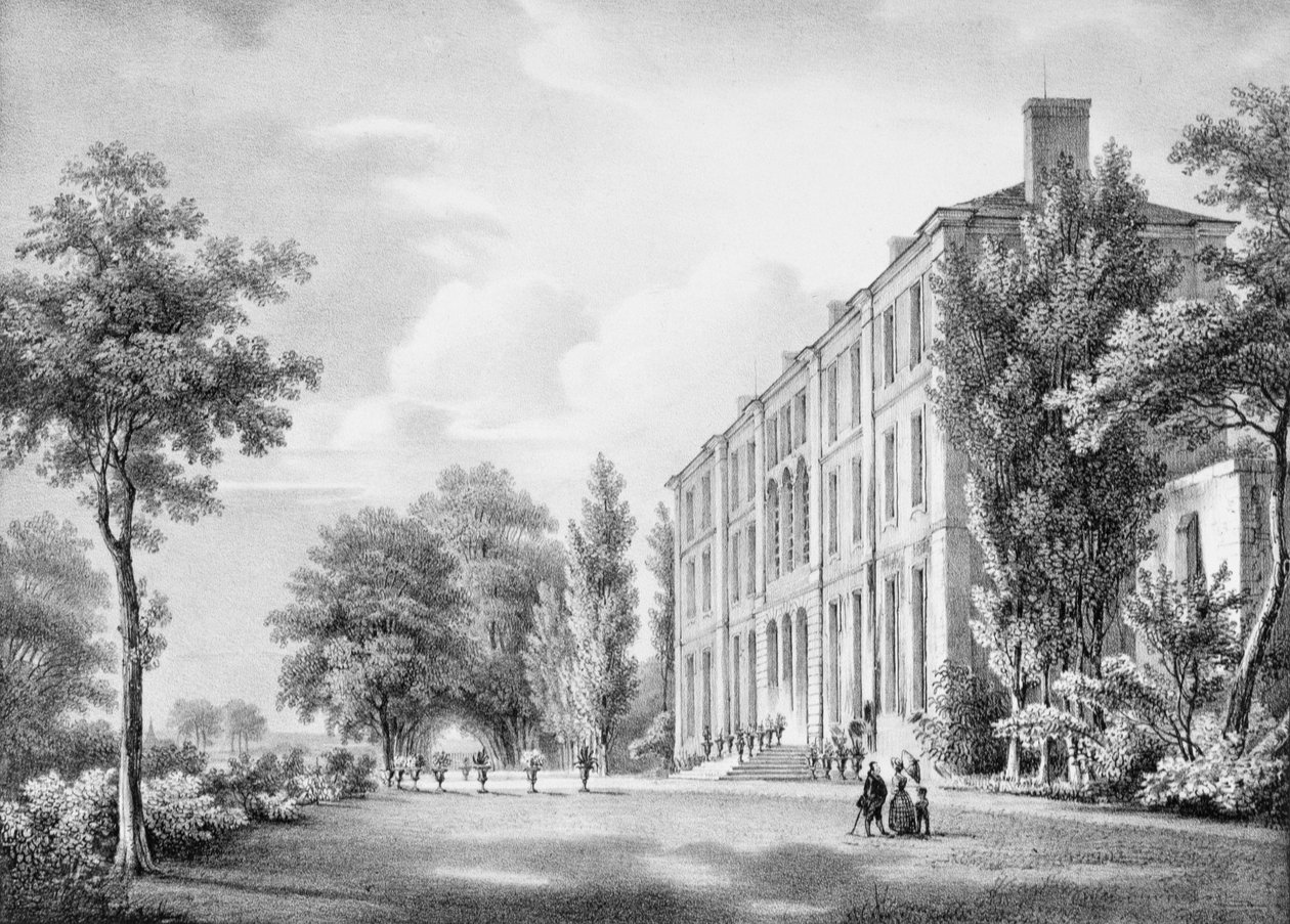 Het Kasteel van Frechines, gegraveerd door C. Motte, ca.1830-40 door Charles Francois Joseph Pensee