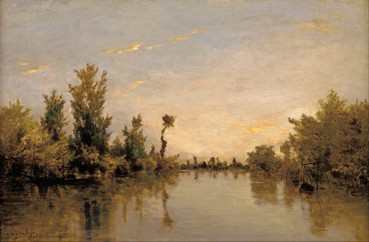 Oevers van de Seine door Charles Francois Daubigny