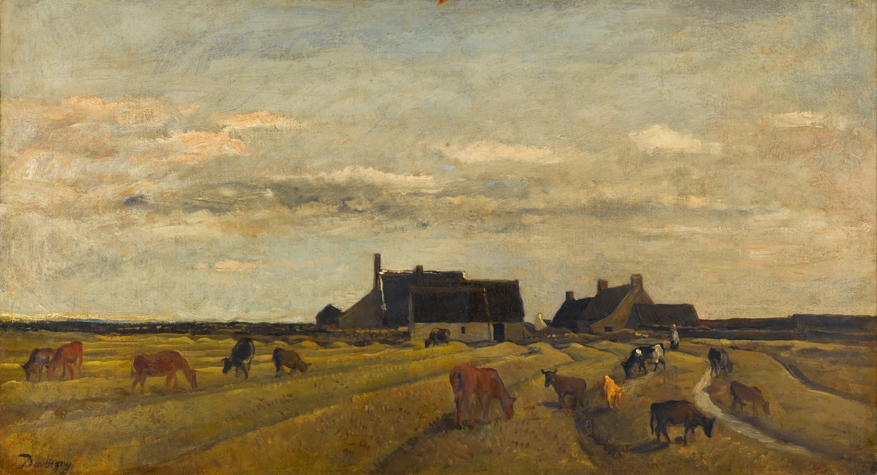 Boerderij in Kerity, Bretagne door Charles Francois Daubigny