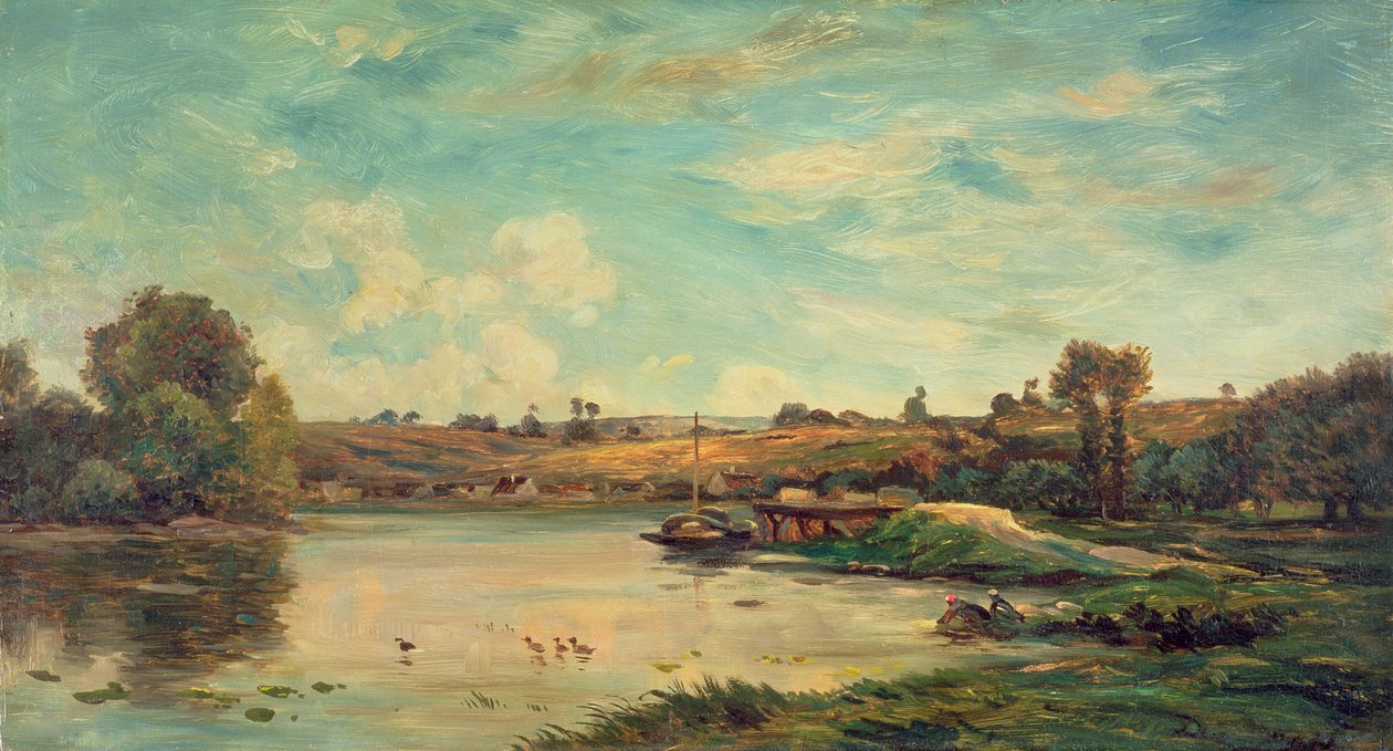 Aan de Loire door Charles Francois Daubigny