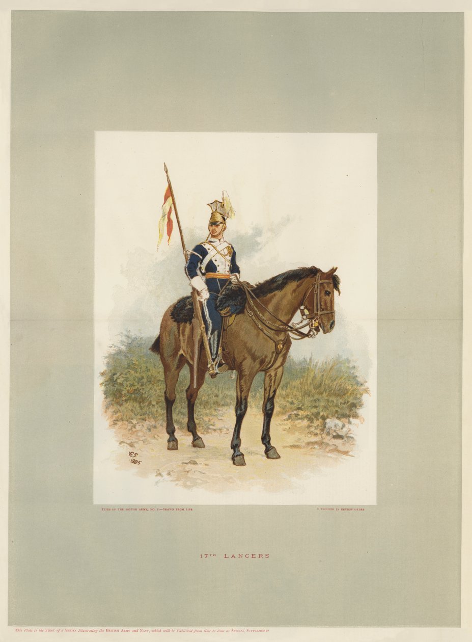 17e Lancers, een soldaat in review order door Charles Green