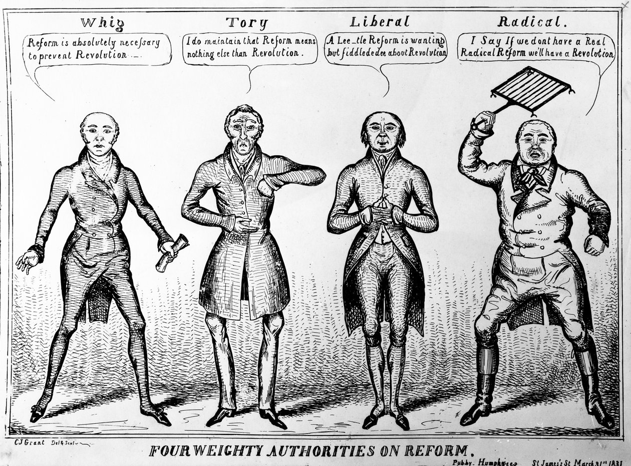 Vier Zware Autoriteiten over Hervorming, 1831 door Charles Jameson Grant