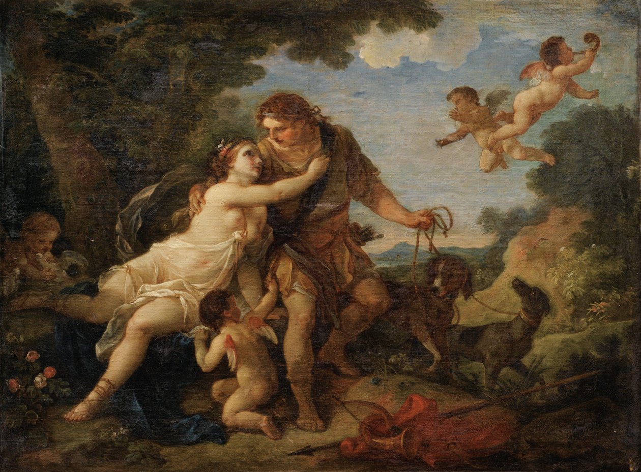 Venus en Adonis door Charles Joseph Natoire
