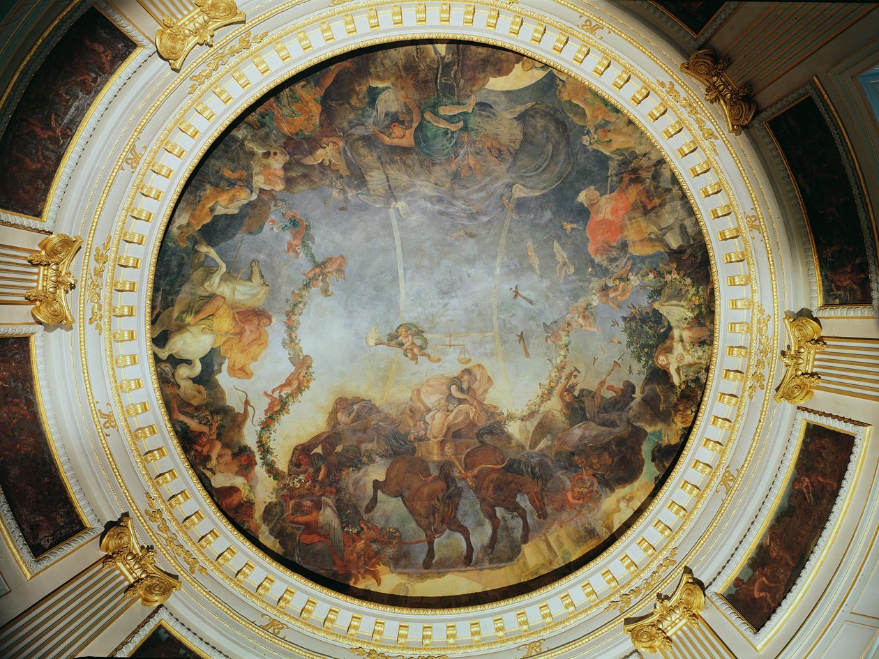 Plafond met de godin Aurora door Charles Le Brun