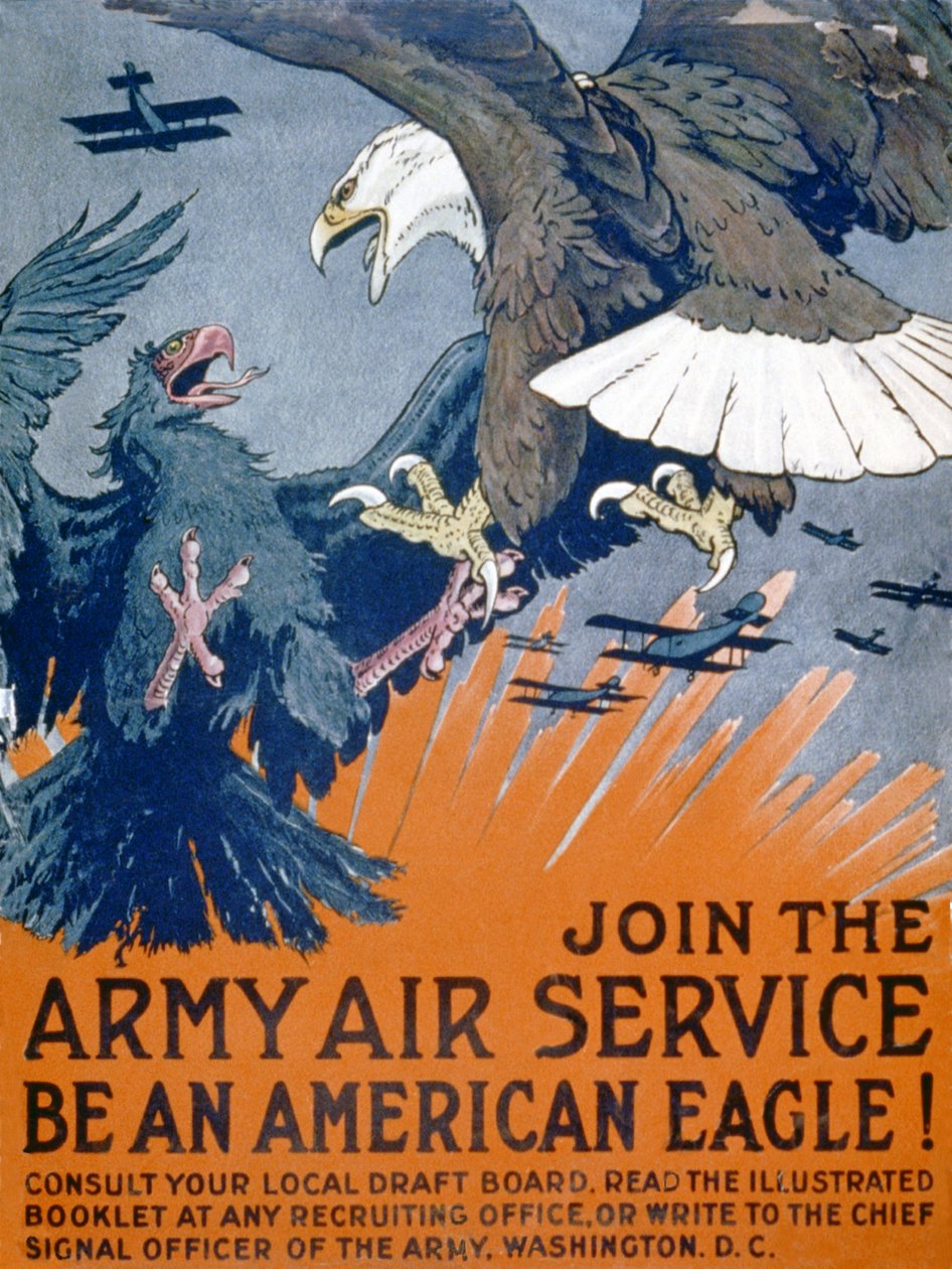 Word lid van de Army Air Service, wees een Amerikaanse adelaar!, ca. 1917 door Charles Livingston Bull