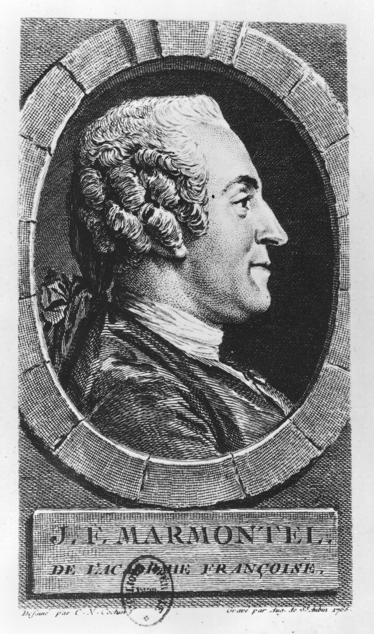 Portret van Jean Francois Marmontel (1723-99) gegraveerd door Augustin de Saint-Aubin (1736-1807) 1765 door Charles Nicolas II Cochin